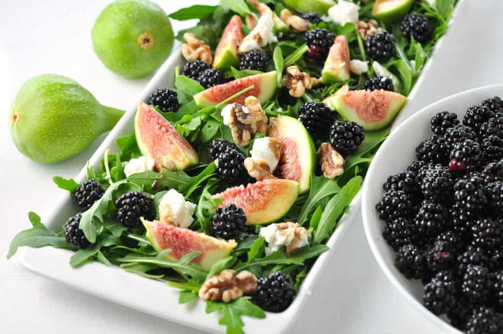 Fresh Fig Arugula Salad with Blackberries - Flavour and Savour