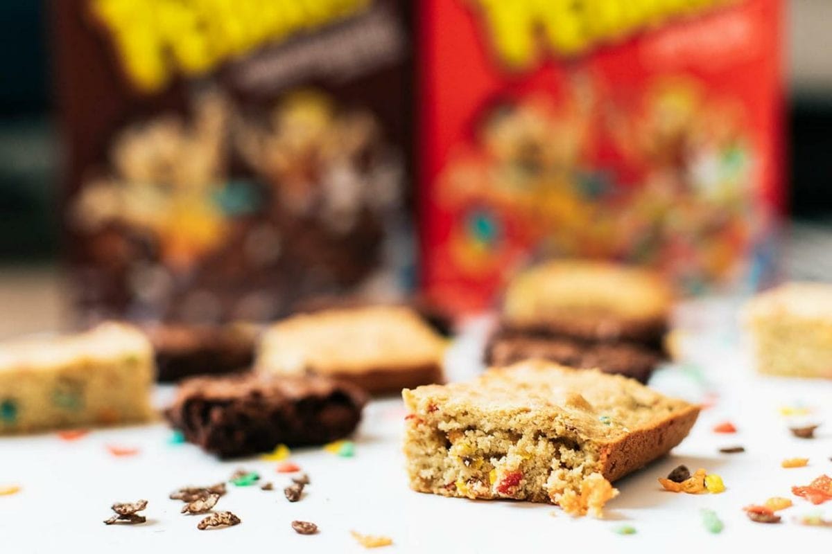 Gluten Free Cocoa PEBBLES™ Brownies &amp; Fruity PEBBLES™ Blondies — All for  the Boys