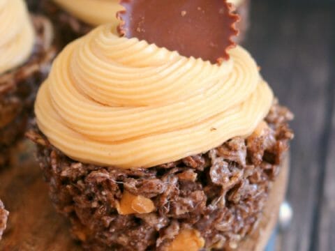 Cocoa Pebbles Peanut Butter Cupcakes - Delightful E Made