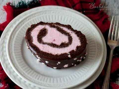 Chocolate Peppermint Ice Cream Cake Roll - Barbara Bakes™