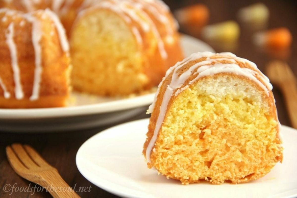 Citrus Candy Corn Bundt Cake | Amy's Healthy Baking