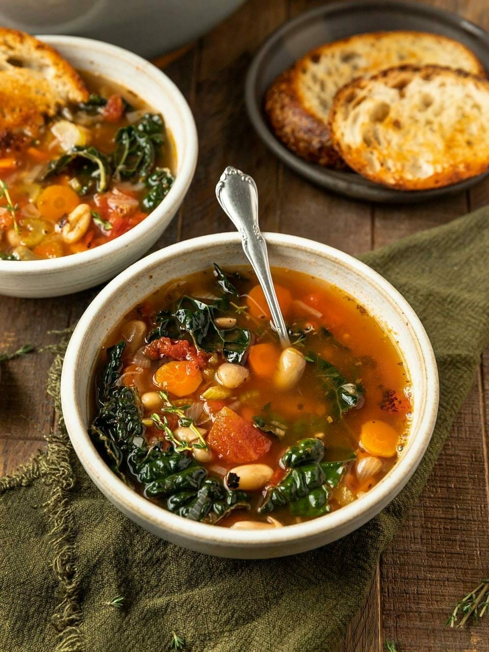Vegan Tuscan White Bean Kale Soup - ShortGirlTallOrder